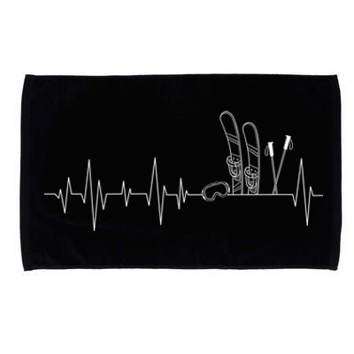 Ski Heartbeat Mountain Ski Sport Skilife Alps Skier Microfiber Hand Towel