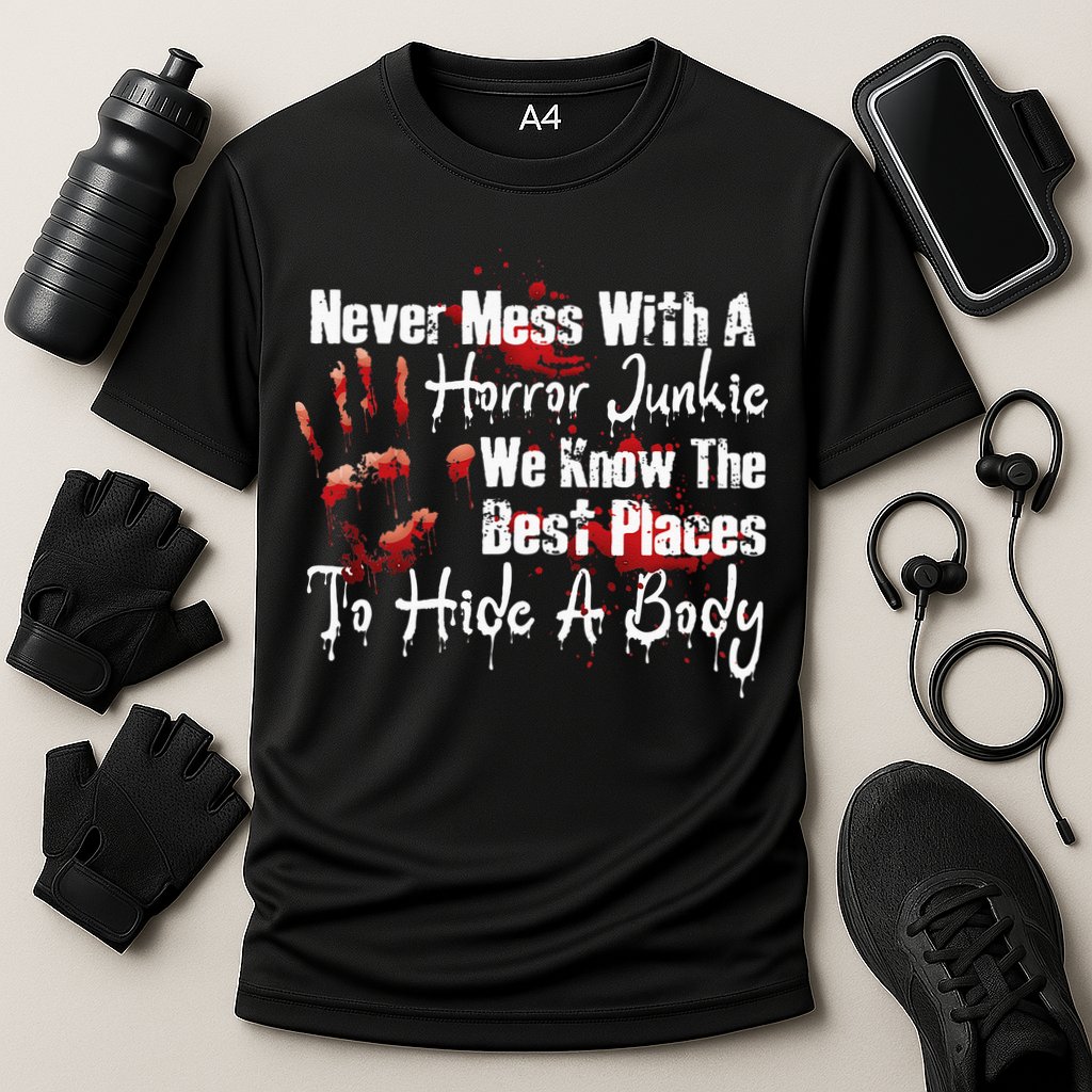 Scary Horror Movie Mess With A Horror Movie Junkie Cooling Performance Crew T-Shirt