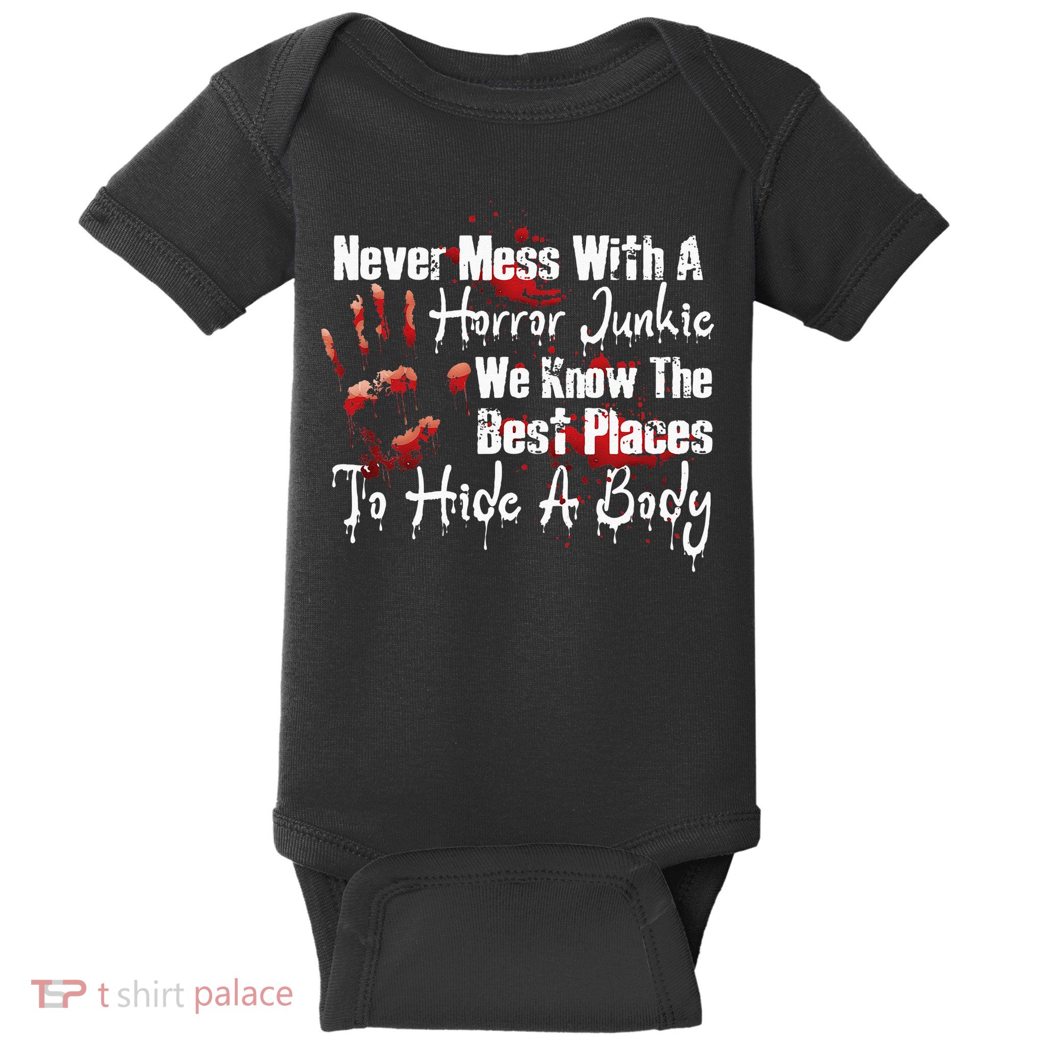 Scary Horror Movie Mess With A Horror Movie Junkie Baby Bodysuit