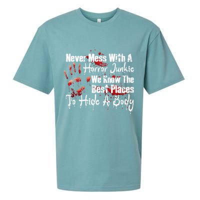 Scary Horror Movie Mess With A Horror Movie Junkie Sueded Cloud Jersey T-Shirt