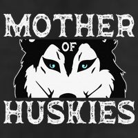 Siberian Husky Mom Fur Parent Sled Dog Breed Mothers Day 7 Panel Mesh Trucker Snapback Hat
