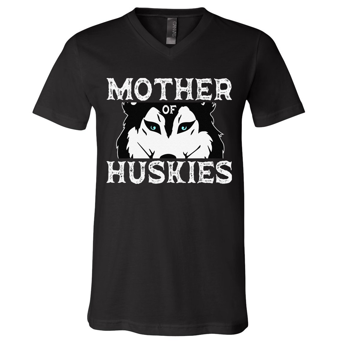 Siberian Husky Mom Fur Parent Sled Dog Breed Mothers Day V-Neck T-Shirt