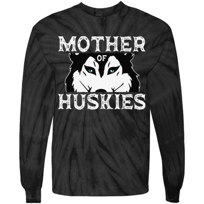 Siberian Husky Mom Fur Parent Sled Dog Breed Mothers Day Tie-Dye Long Sleeve Shirt