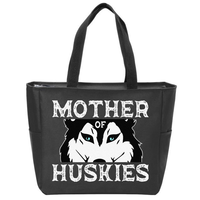 Siberian Husky Mom Fur Parent Sled Dog Breed Mothers Day Zip Tote Bag