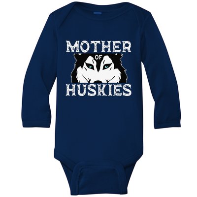 Siberian Husky Mom Fur Parent Sled Dog Breed Mothers Day Baby Long Sleeve Bodysuit