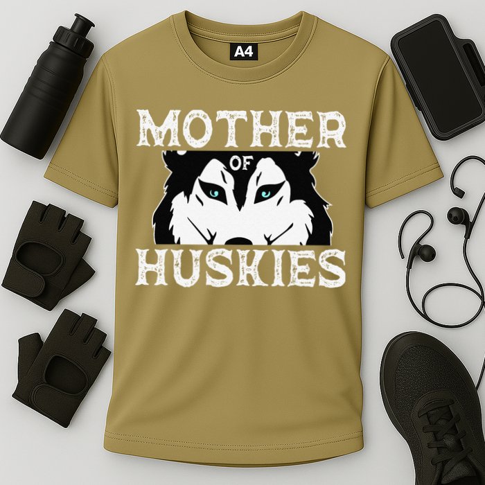 Siberian Husky Mom Fur Parent Sled Dog Breed Mothers Day Cooling Performance Crew T-Shirt