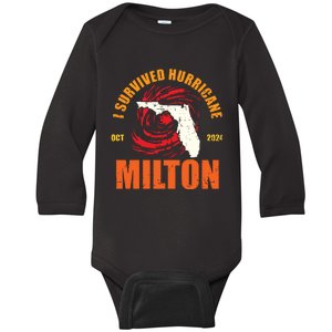 Survived Hurricane Milton Stay Strong Florida Baby Long Sleeve Bodysuit