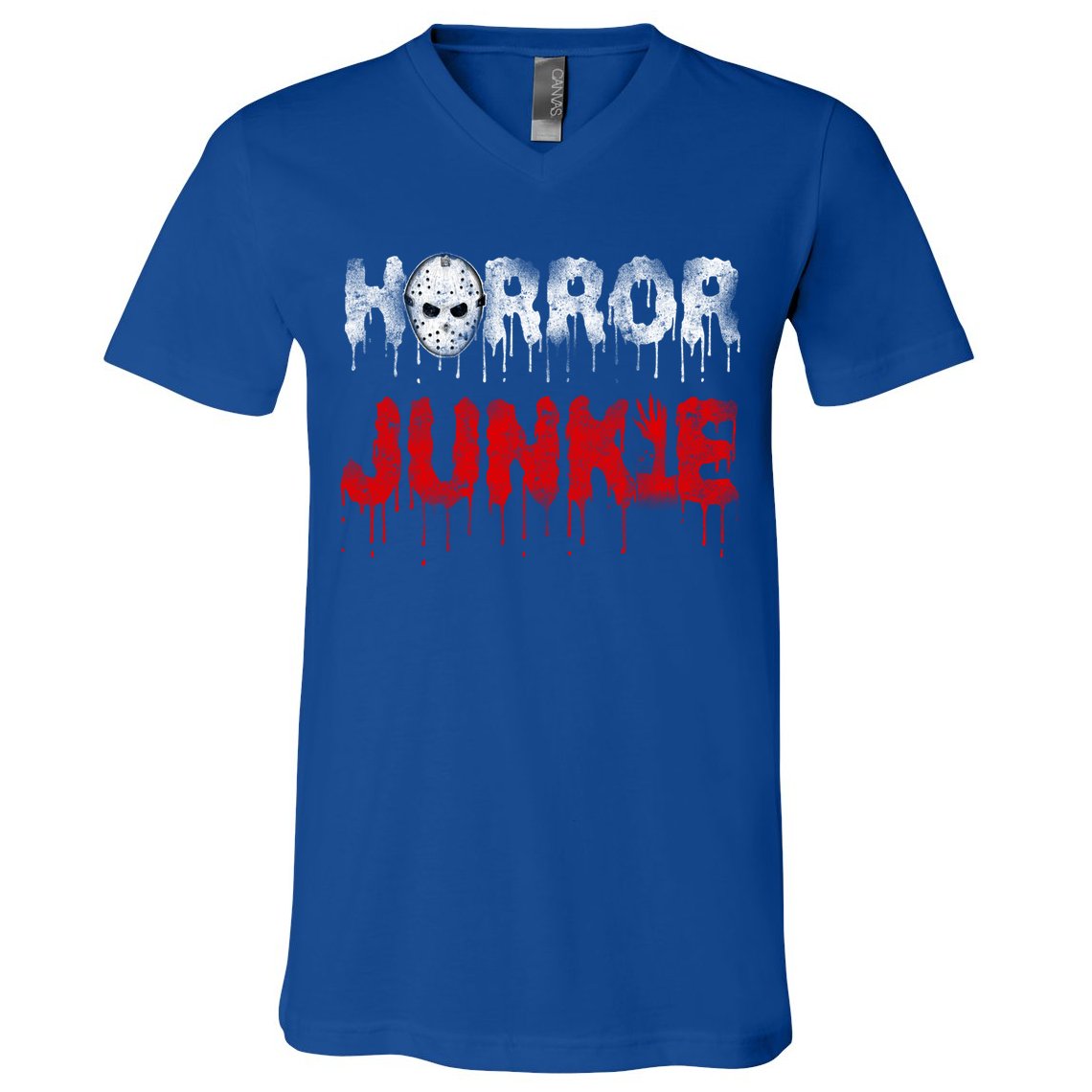 Scary Horror Movie Hockey Mask Junkie Great Gift V-Neck T-Shirt