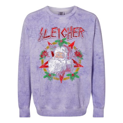 Sleigher Heavy Metal Santa Claus Christmas Xmas Gift Colorblast Crewneck Sweatshirt