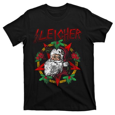 Sleigher Heavy Metal Santa Claus Christmas Xmas Gift T-Shirt