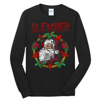 Sleigher Heavy Metal Santa Claus Christmas Xmas Gift Tall Long Sleeve T-Shirt