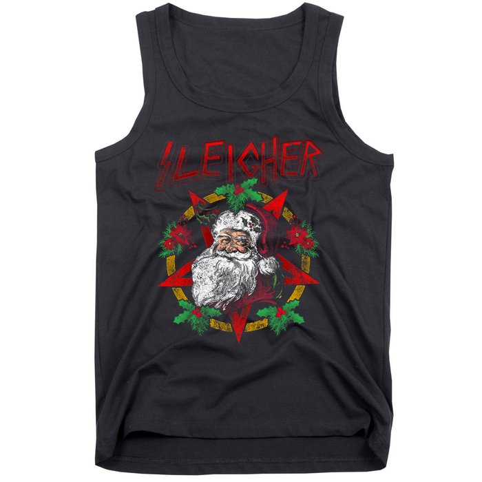 Sleigher Heavy Metal Santa Claus Christmas Xmas Gift Tank Top