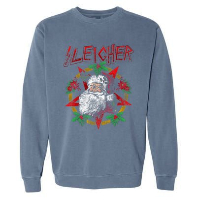 Sleigher Heavy Metal Santa Claus Christmas Xmas Gift Garment-Dyed Sweatshirt