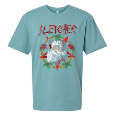 Sleigher Heavy Metal Santa Claus Christmas Xmas Gift Sueded Cloud Jersey T-Shirt