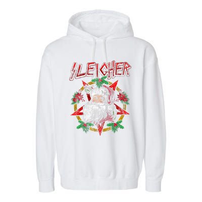 Sleigher Heavy Metal Santa Claus Christmas Xmas Gift Garment-Dyed Fleece Hoodie