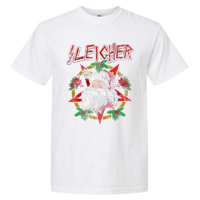 Sleigher Heavy Metal Santa Claus Christmas Xmas Gift Garment-Dyed Heavyweight T-Shirt