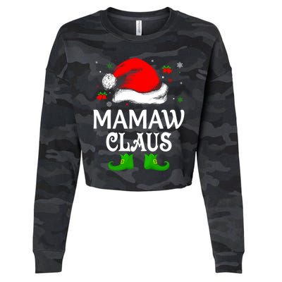 Santa Hat Mamaw Claus Elf Funny Ugly Christmas Sweater Gift Cropped Pullover Crew