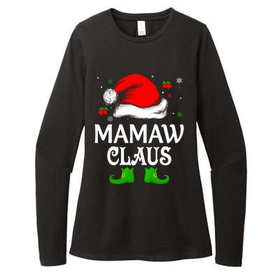 Santa Hat Mamaw Claus Elf Funny Ugly Christmas Sweater Gift Womens CVC Long Sleeve Shirt