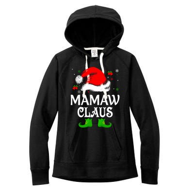 Santa Hat Mamaw Claus Elf Funny Ugly Christmas Sweater Gift Women's Fleece Hoodie