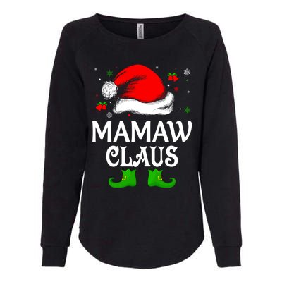 Santa Hat Mamaw Claus Elf Funny Ugly Christmas Sweater Gift Womens California Wash Sweatshirt