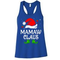 Santa Hat Mamaw Claus Elf Funny Ugly Christmas Sweater Gift Women's Racerback Tank