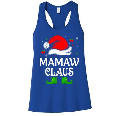 Santa Hat Mamaw Claus Elf Funny Ugly Christmas Sweater Gift Women's Racerback Tank