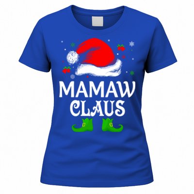 Santa Hat Mamaw Claus Elf Funny Ugly Christmas Sweater Gift Women's T-Shirt