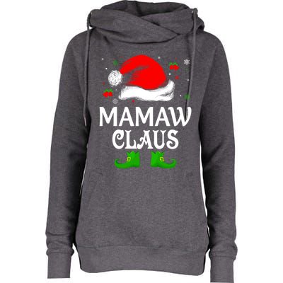 Santa Hat Mamaw Claus Elf Funny Ugly Christmas Sweater Gift Womens Funnel Neck Pullover Hood