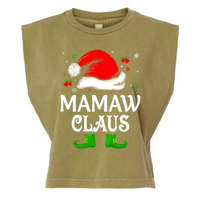 Santa Hat Mamaw Claus Elf Funny Ugly Christmas Sweater Gift Garment-Dyed Women's Muscle Tee