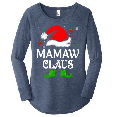 Santa Hat Mamaw Claus Elf Funny Ugly Christmas Sweater Gift Women's Perfect Tri Tunic Long Sleeve Shirt