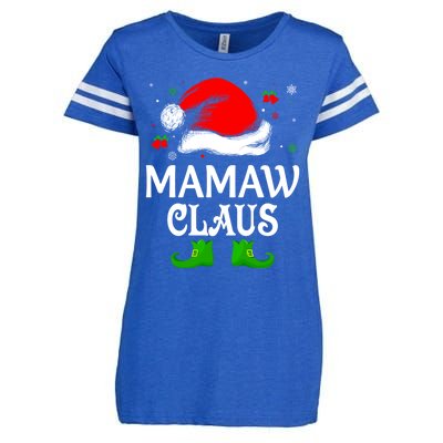 Santa Hat Mamaw Claus Elf Funny Ugly Christmas Sweater Gift Enza Ladies Jersey Football T-Shirt