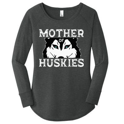 Siberian Husky Mom Fur Parent Dog Mother's Day Women's Perfect Tri Tunic Long Sleeve Shirt