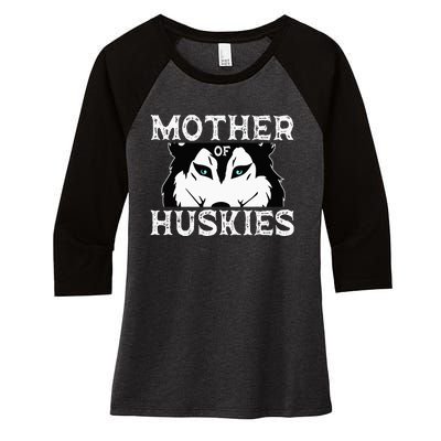 Siberian Husky Mom Fur Parent Dog Mother's Day Women's Tri-Blend 3/4-Sleeve Raglan Shirt