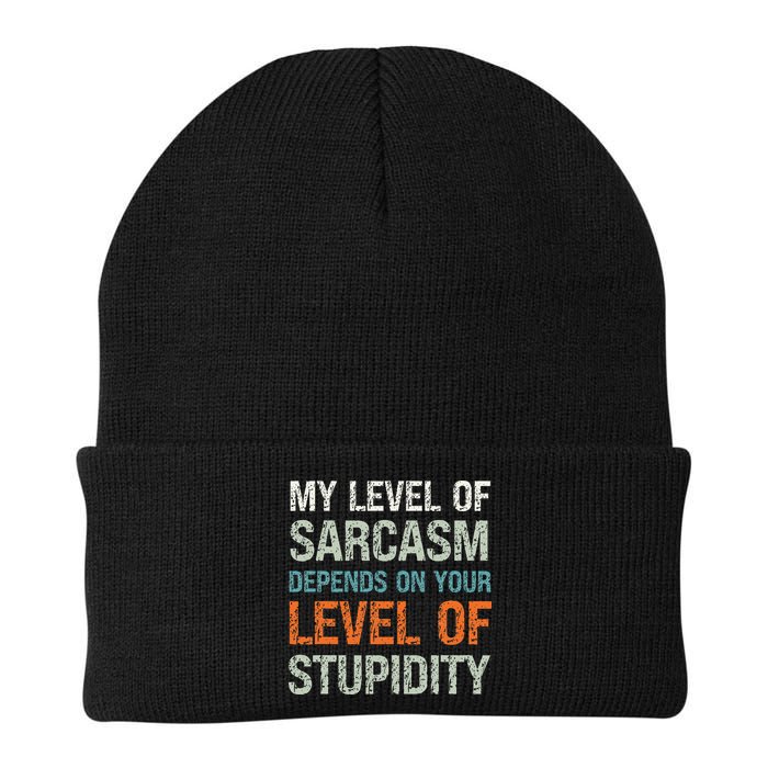 Sarcastic Humor My Level Of Sarcasm Funny Sarcastic Quote Beanie