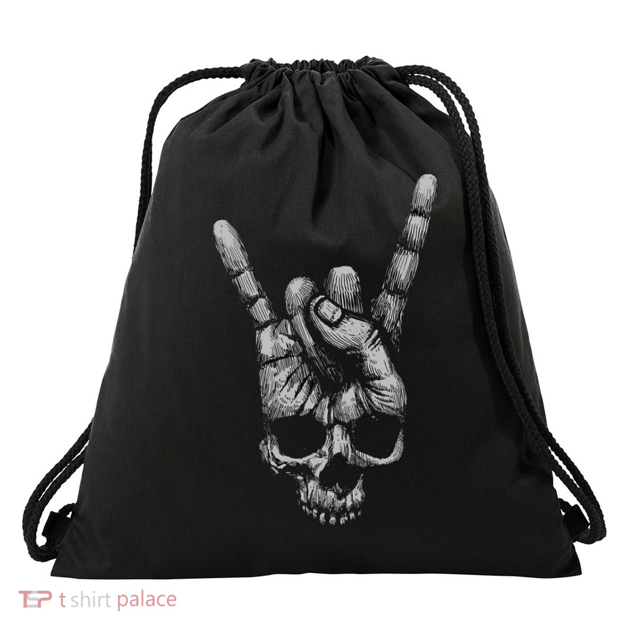 Skull Heavy Metal Drawstring Bag