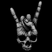 Skull Heavy Metal Flat Bill Trucker Hat