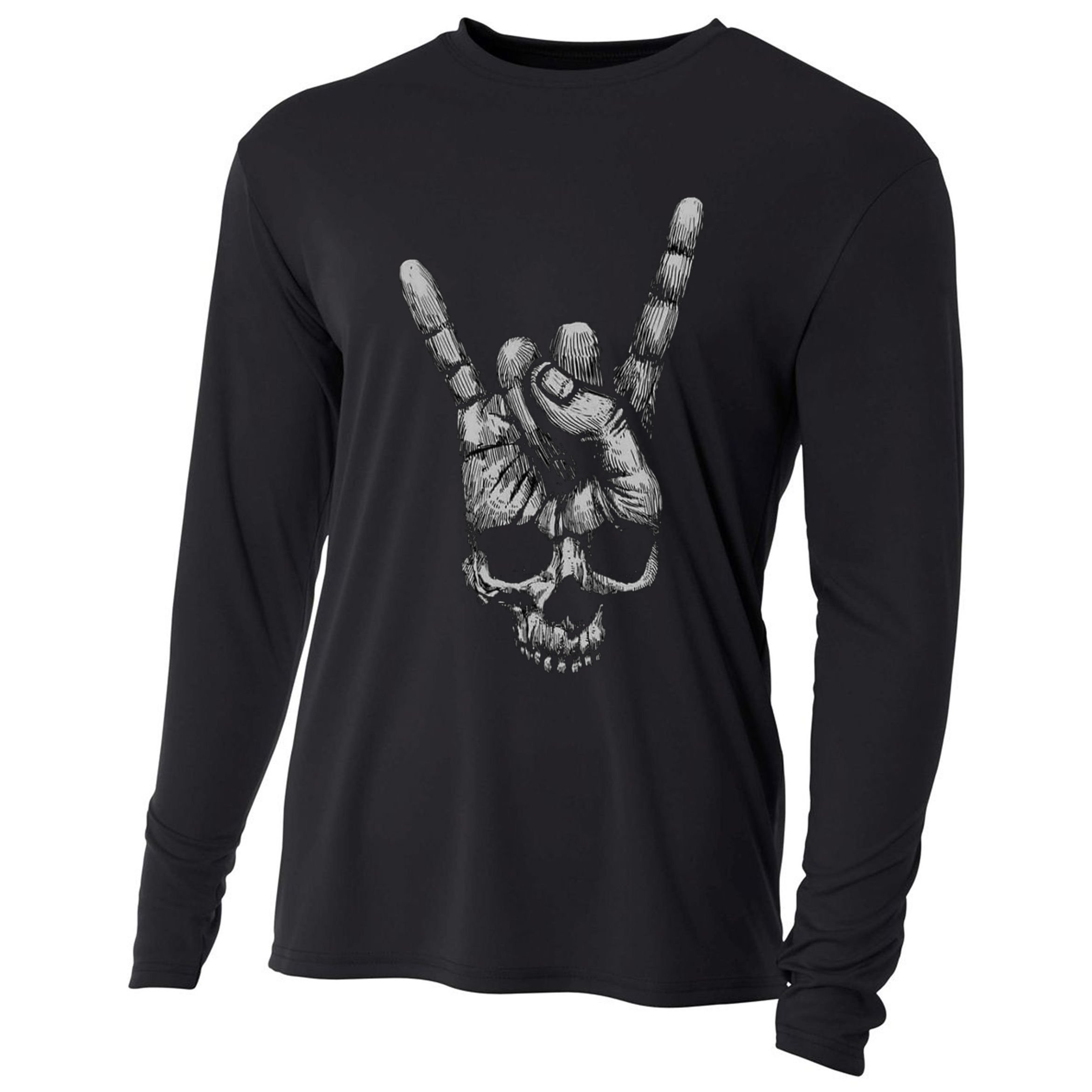Skull Heavy Metal Cooling Performance Long Sleeve Crew
