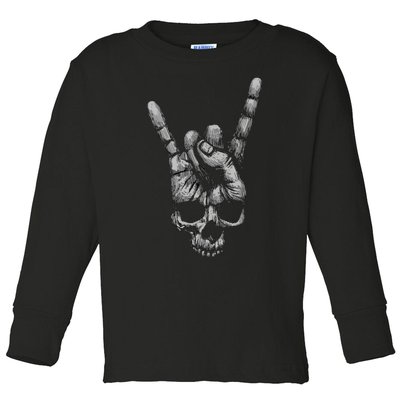 Skull Heavy Metal Toddler Long Sleeve Shirt