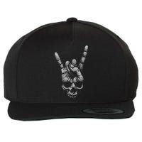 Skull Heavy Metal Wool Snapback Cap