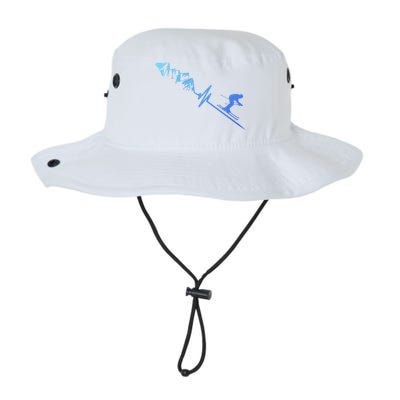 Skier Heartbeat Mountains Skiing Pulse Cute Gift Legacy Cool Fit Booney Bucket Hat