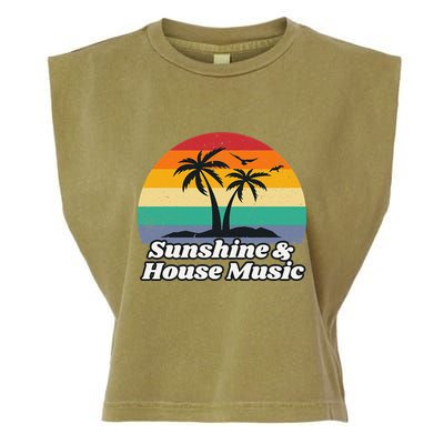 Sunshine & House Music For Raver Edm Garment-Dyed Women's Muscle Tee