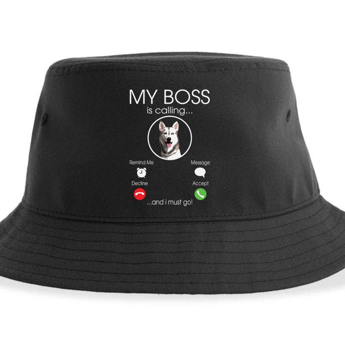 Siberian Husky My Boss Sustainable Bucket Hat