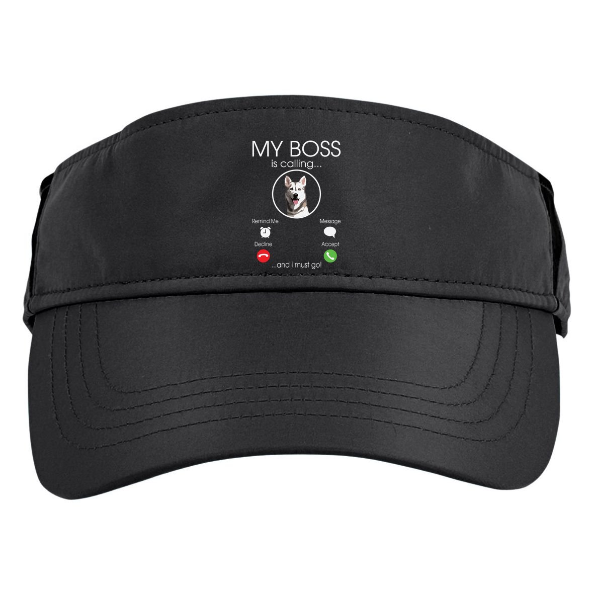 Siberian Husky My Boss Adult Drive Performance Visor