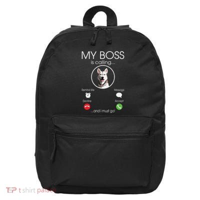 Siberian Husky My Boss 16 in Basic Backpack