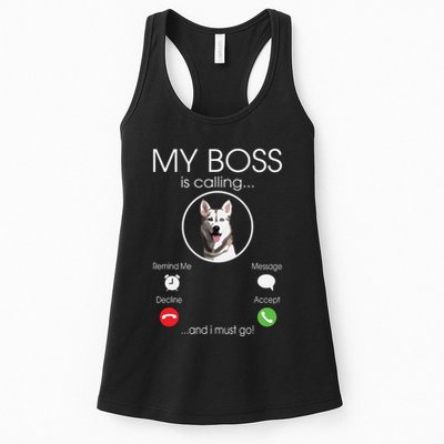 Siberian Husky My Boss Womens Tank Top