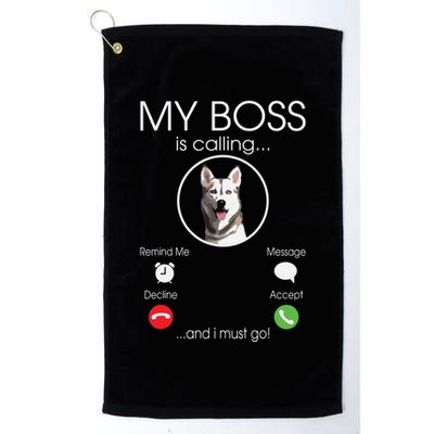 Siberian Husky My Boss Golf Towel