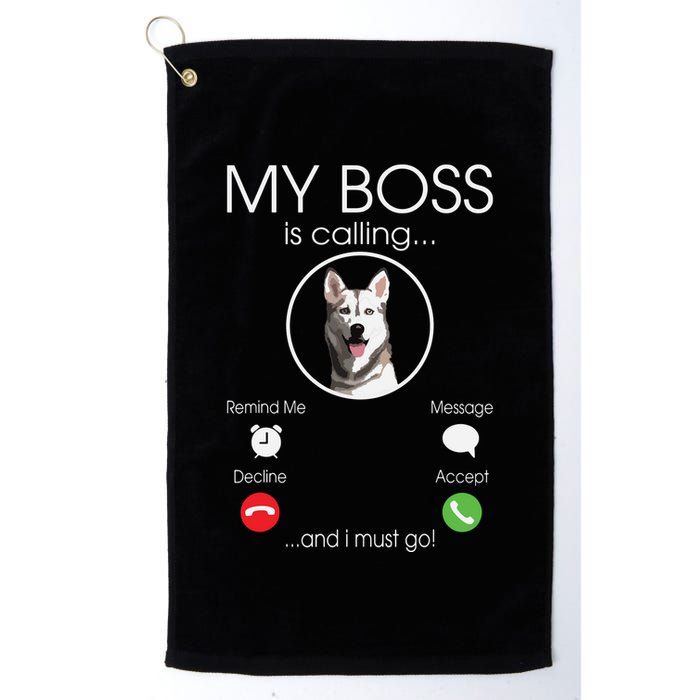 Siberian Husky My Boss Golf Towel