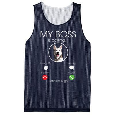 Siberian Husky My Boss Mesh Reversible Basketball Jersey Tank