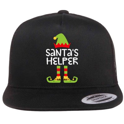 SantaS Helper Matching Christmas Elf Flat Bill Trucker Hat