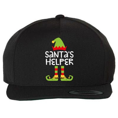 SantaS Helper Matching Christmas Elf Wool Snapback Cap